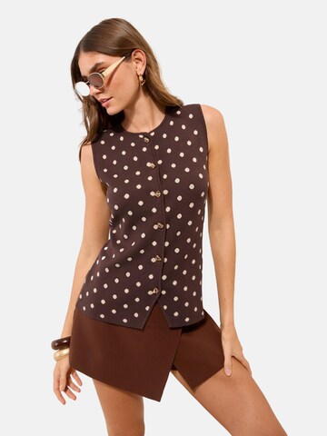 Friends Like These Вязаная жилетка в Коричневый: спереди