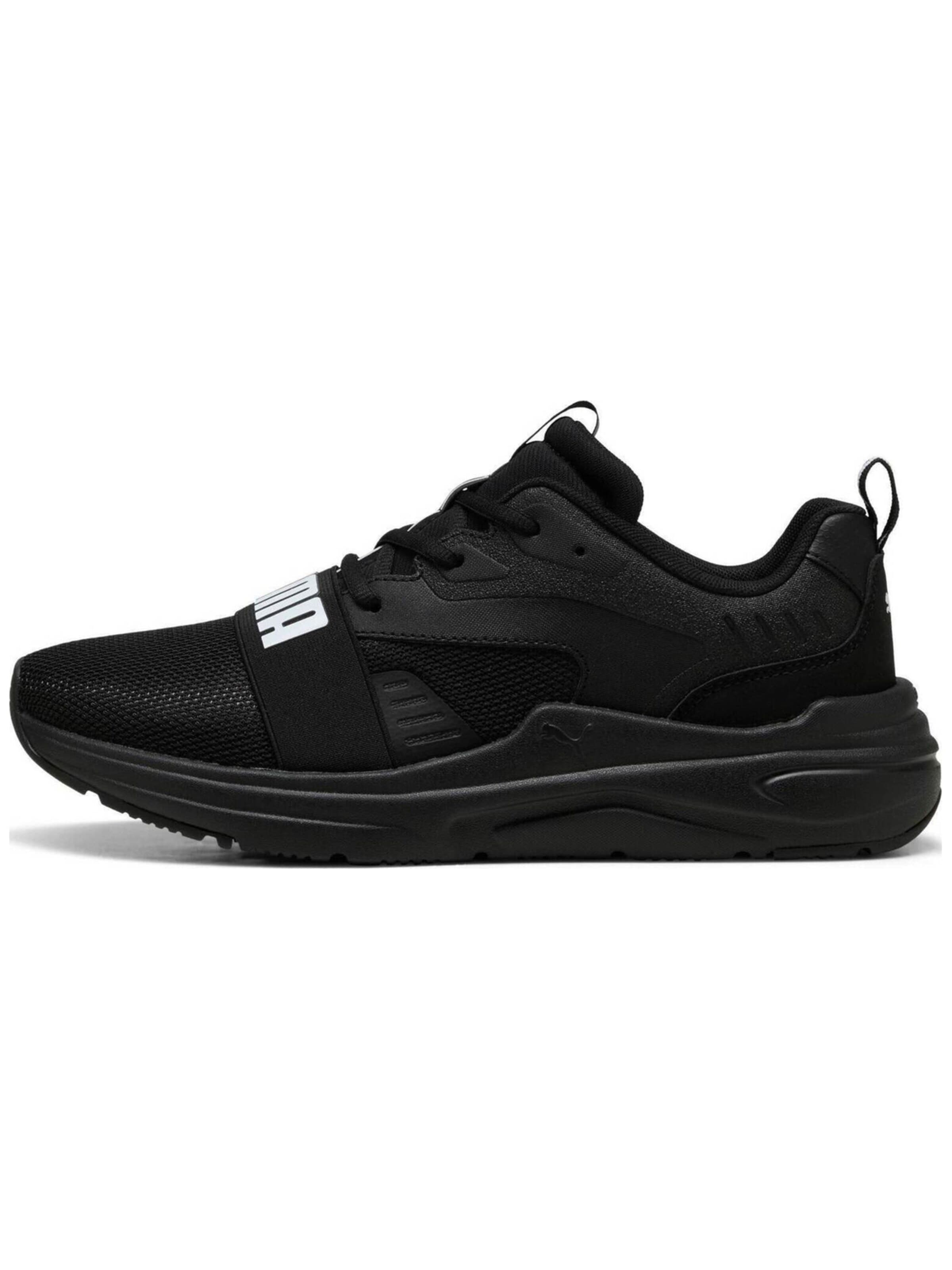 PUMA - Zapatillas deportivas bajas en negro: frente