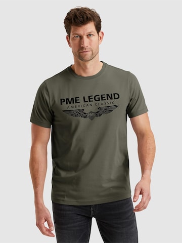 PME Legend T-shirt 'PME LEGEND - T-shirt with logo' i grön: framsida