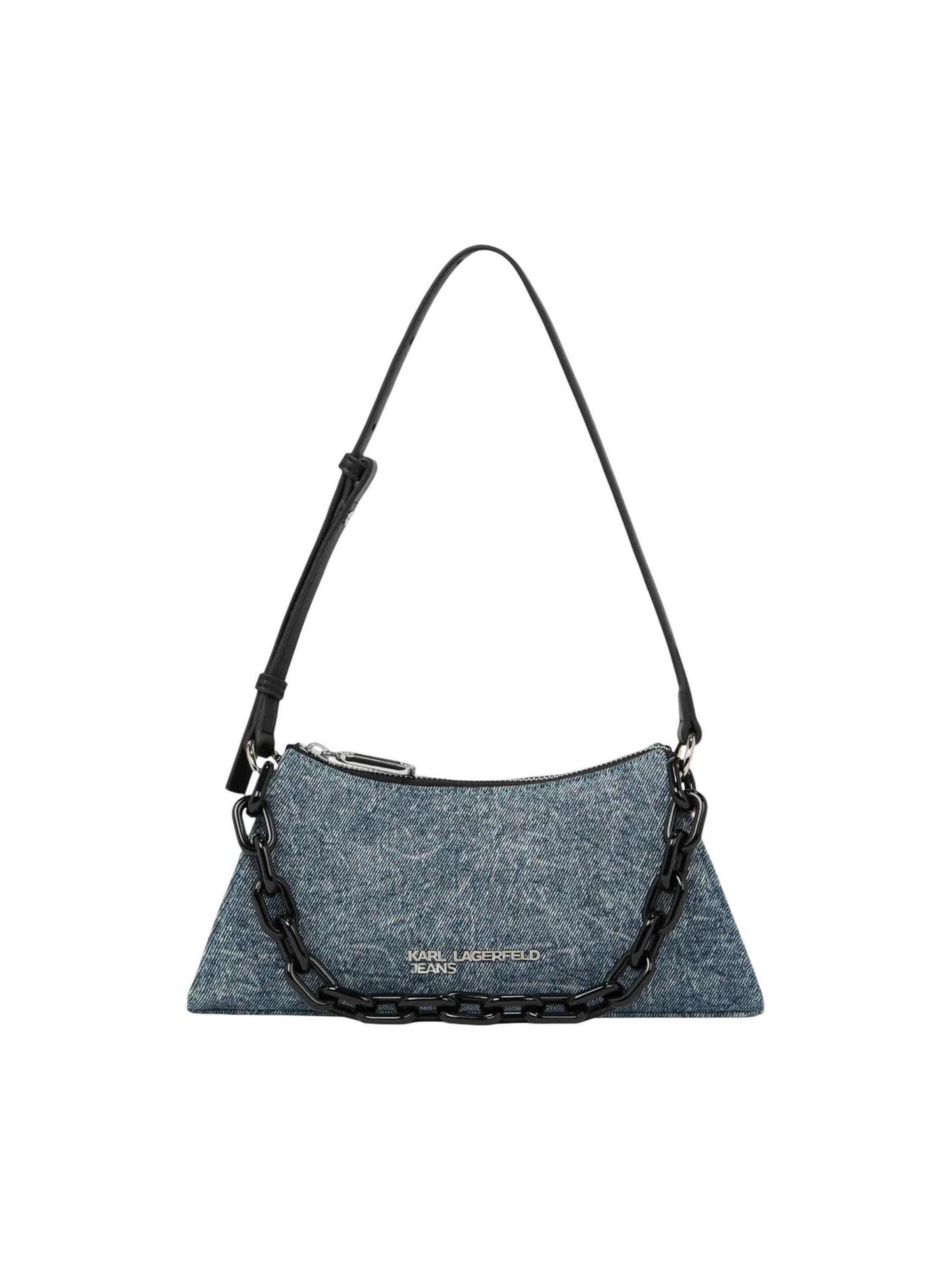 KARL LAGERFELD JEANS - Bolso de hombro 'KLJ Denim Chain Sm Shoulderbag B2W30123' en azul: frente