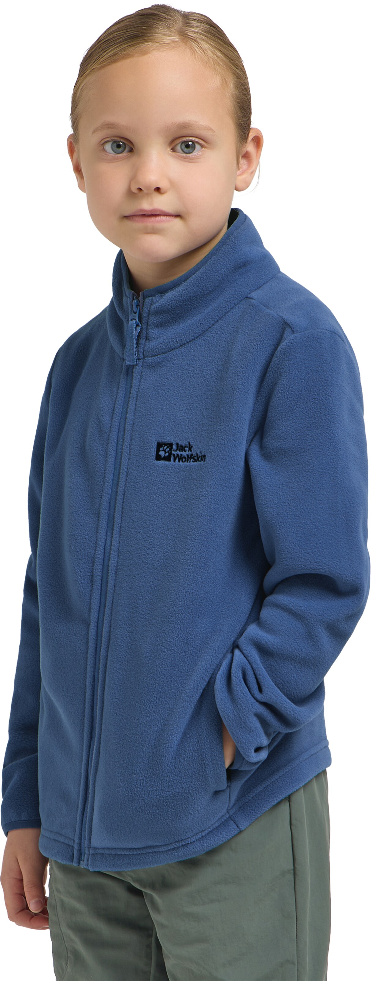 JACK WOLFSKIN Athletic Fleece Jacket in Blue: front