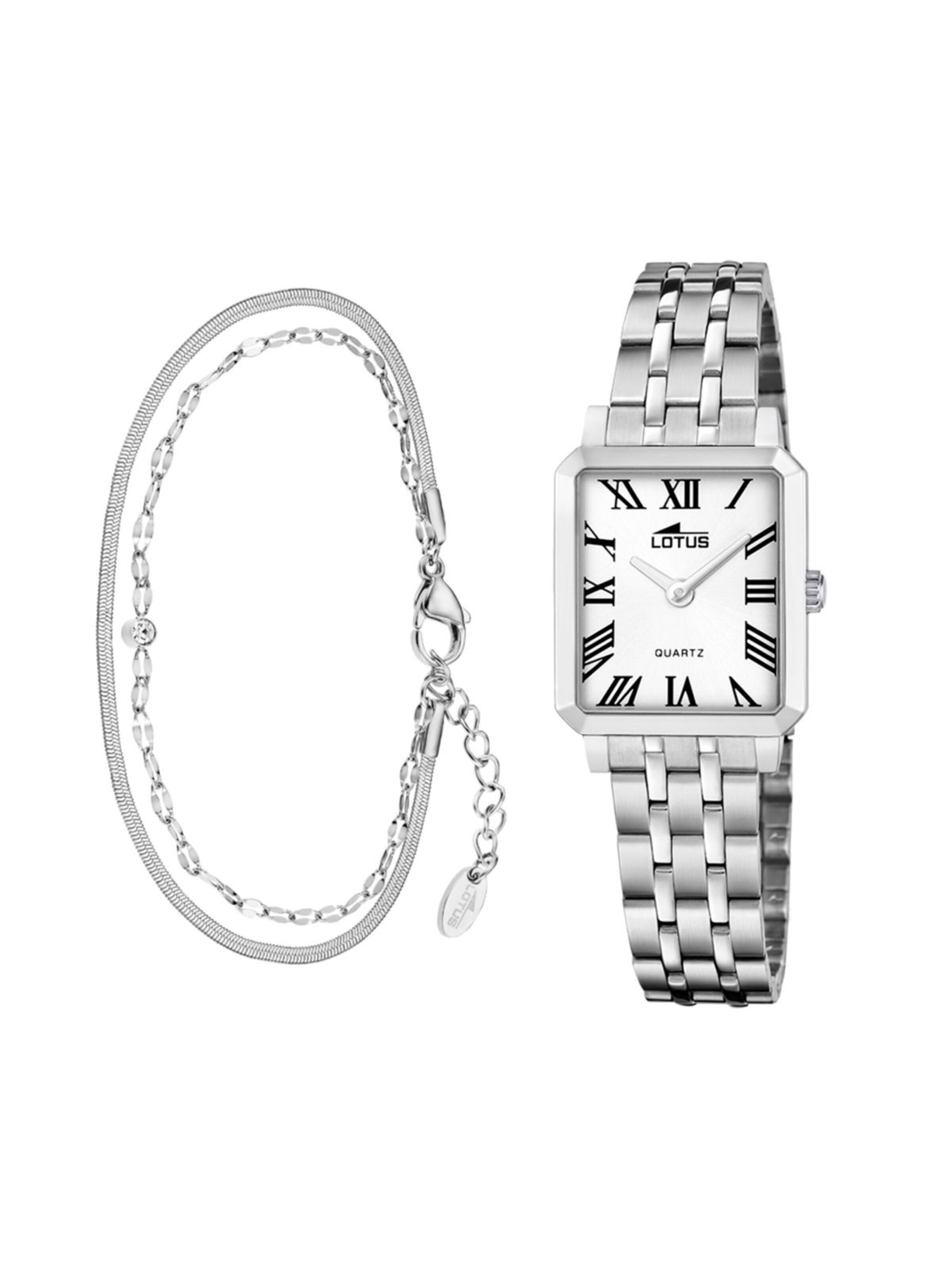 Montre à affichage analogique Lotus en blanc : devant