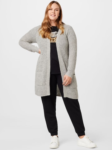 ONLY Carmakoma Knit Cardigan 'Carbernie' in Grey: front