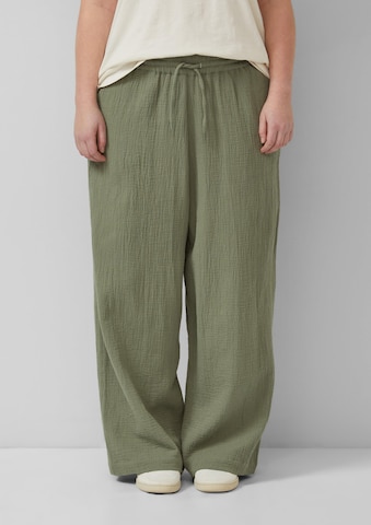 Wide Leg Pantalon QS en vert