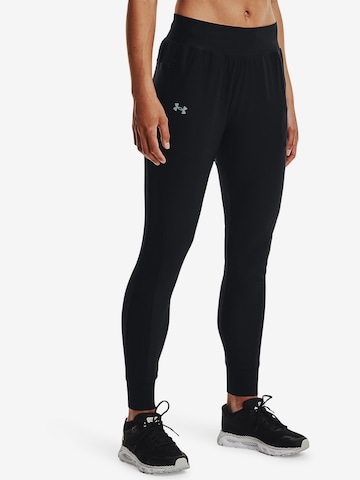 UNDER ARMOUR Tapered Workout Pants 'Qualifier' in Black: front
