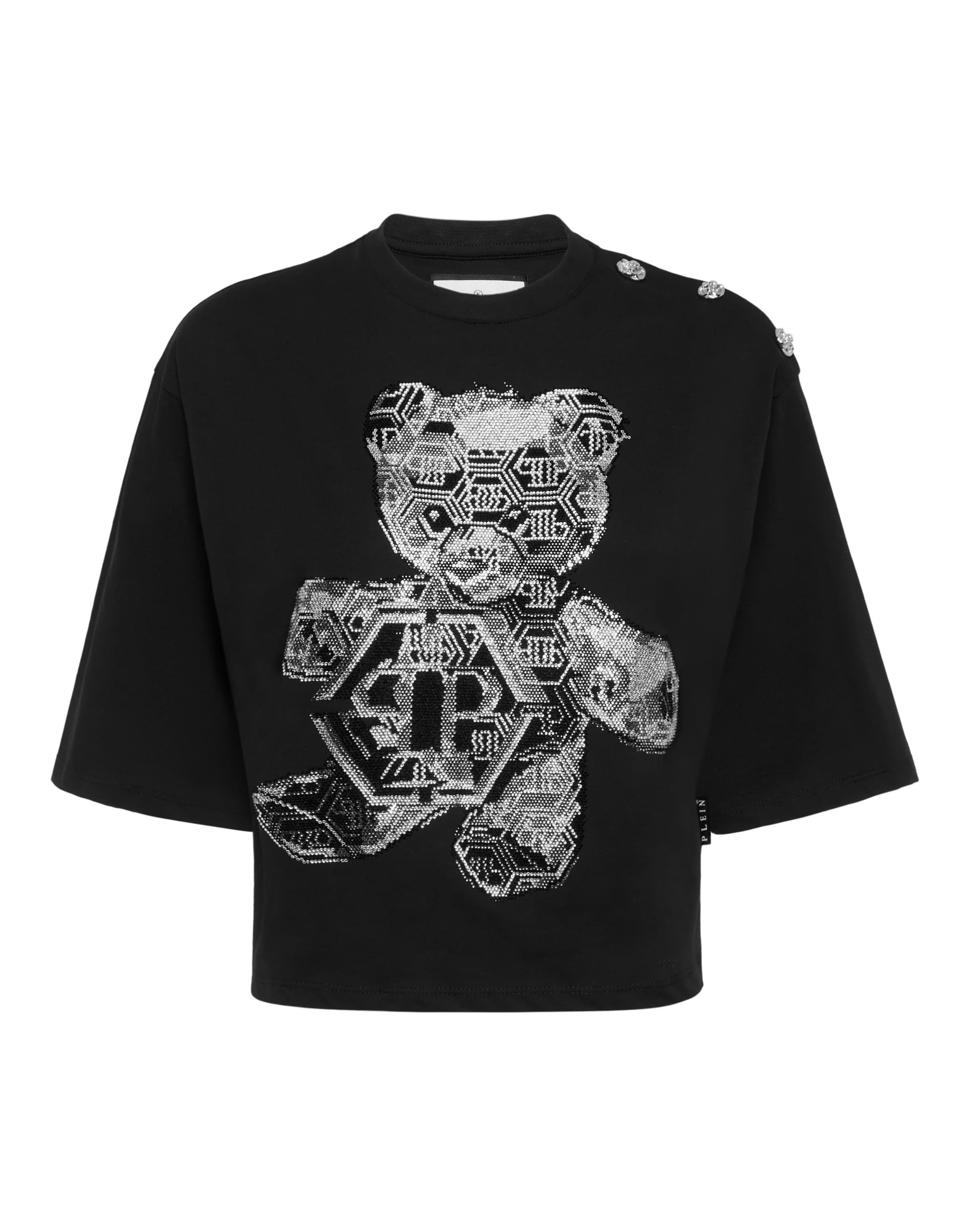 Philipp Plein Camisa 'Teddy' em preto / branco, Vista do artigo