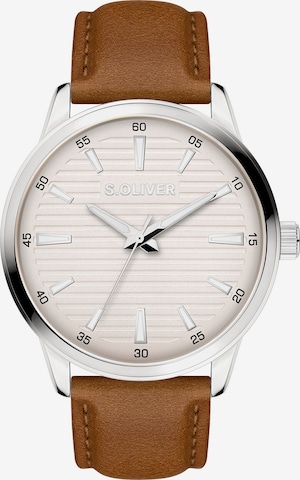 s.Oliver Analog Watch in Brown: front