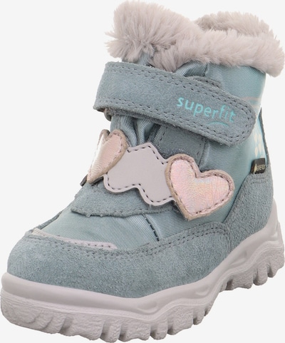 Sniego batai 'HUSKY+' iš SUPERFIT, spalva – šviesiai pilka / mėtų spalva / rožių spalva, Prekių apžvalga