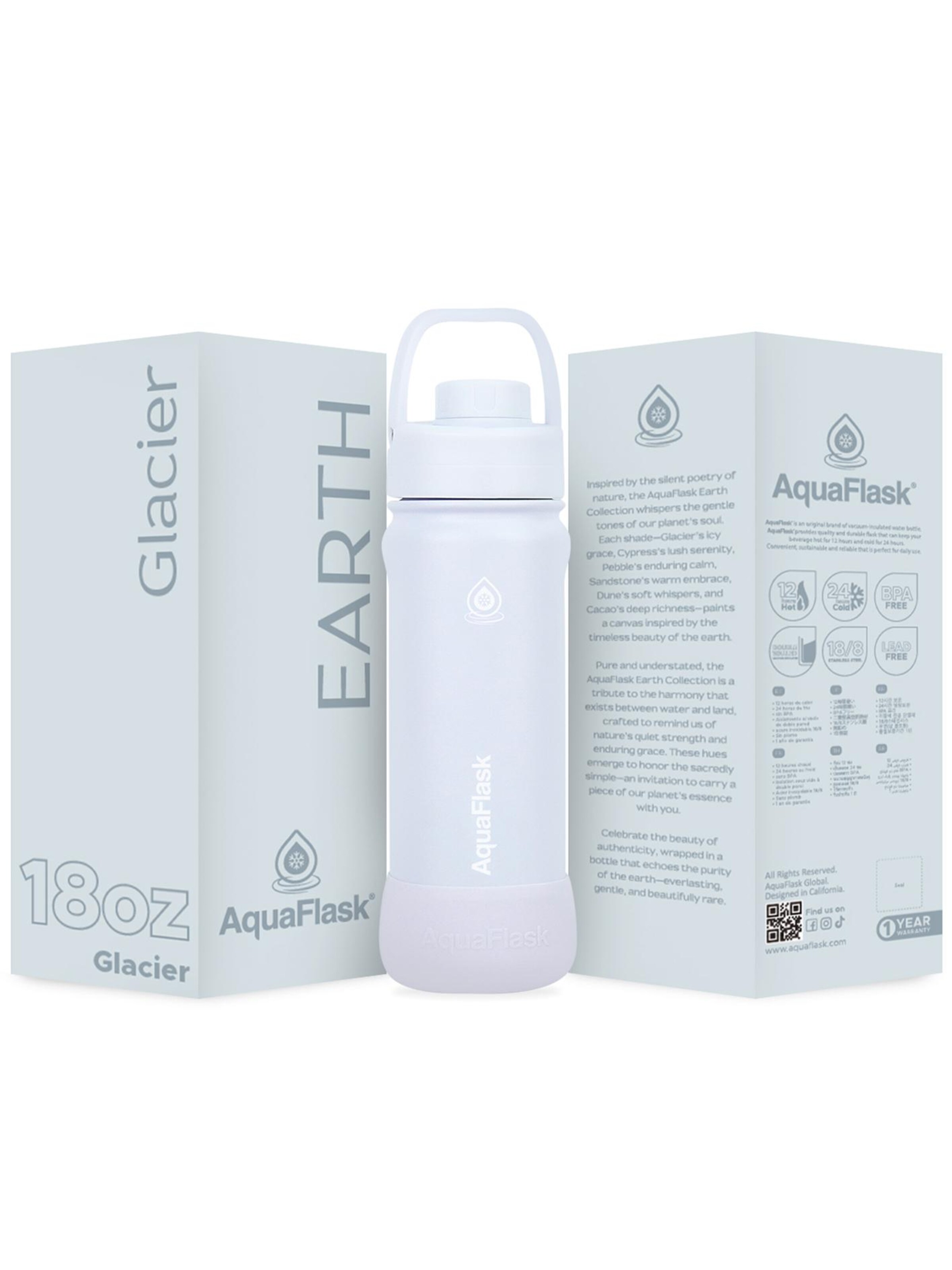AquaFlask Láhev na vodu 'AquaFlask Termoláhev EARTH 532 ml CACAO' – modrá