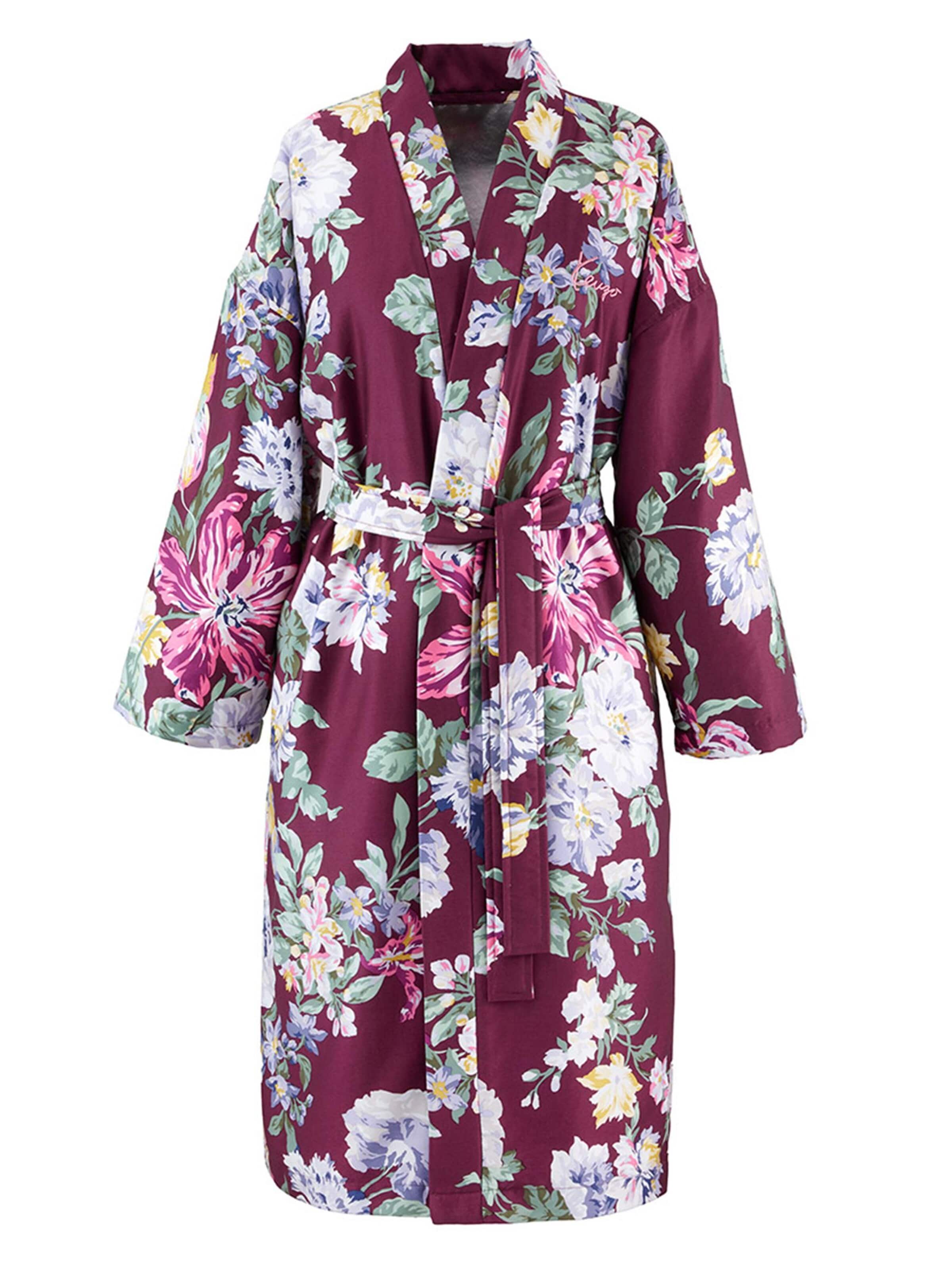 KENZO Long Bathrobe 'KBOUQUET' in Red: front
