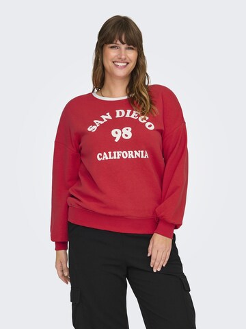 ONLY Carmakoma Sweatshirt 'CARDamia' i röd: framsida