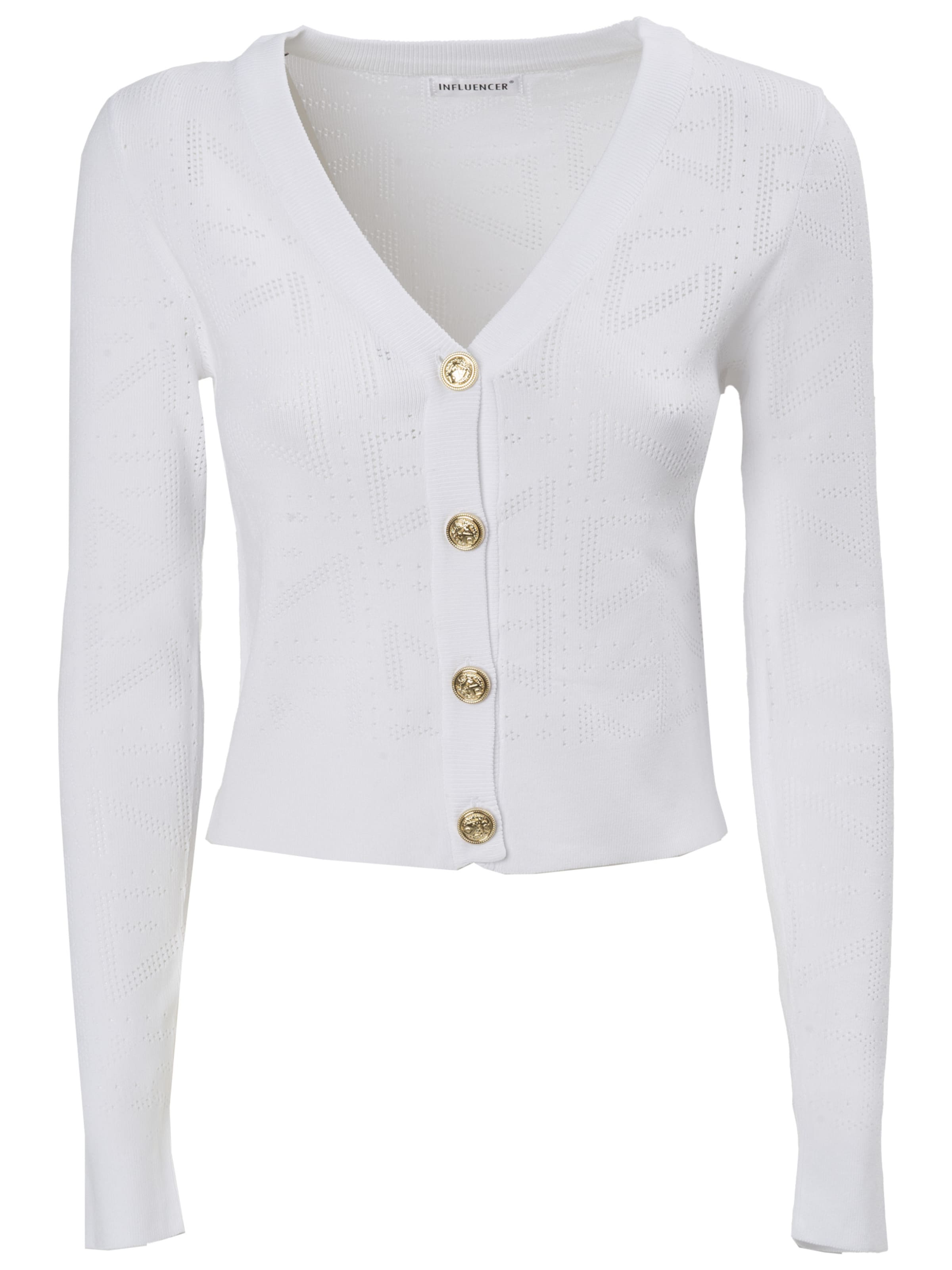 Influencer Вязаная кофта в Белый: спереди