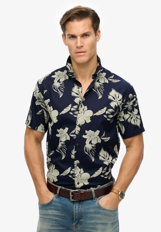 Superdry Comfort fit Overhemd in Blauw: voorkant