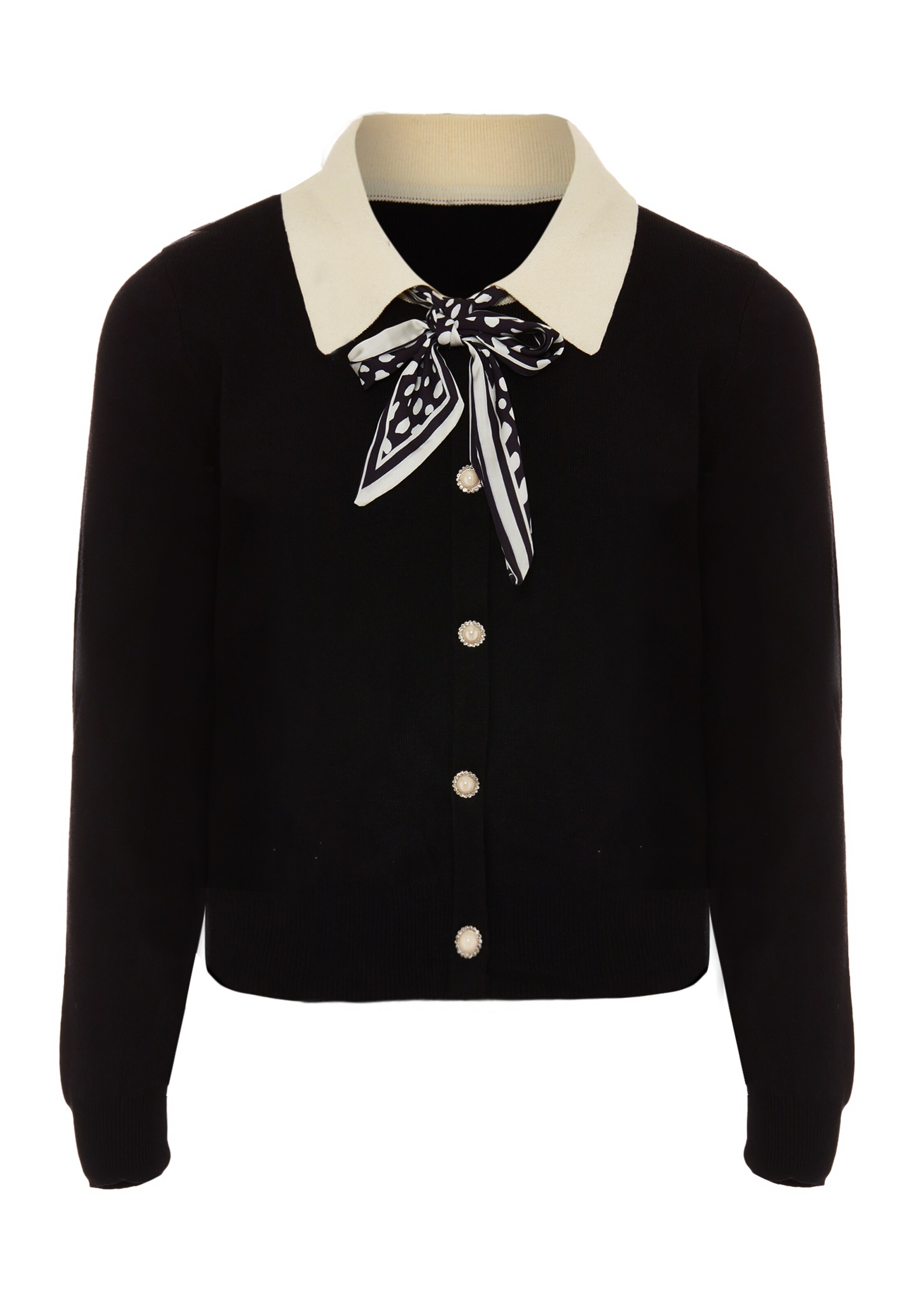 NAEMI Strickjacke in Schwarz: Vorderseite