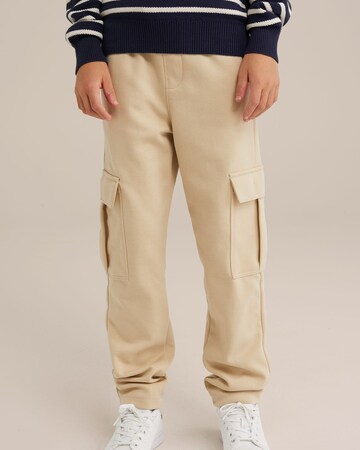 WE Fashion - regular Pantalón en beige: frente