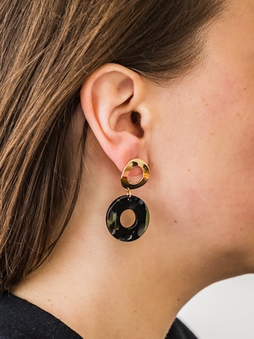 Fräulein Wunder Earrings 'Acetat Adua' in Green: front