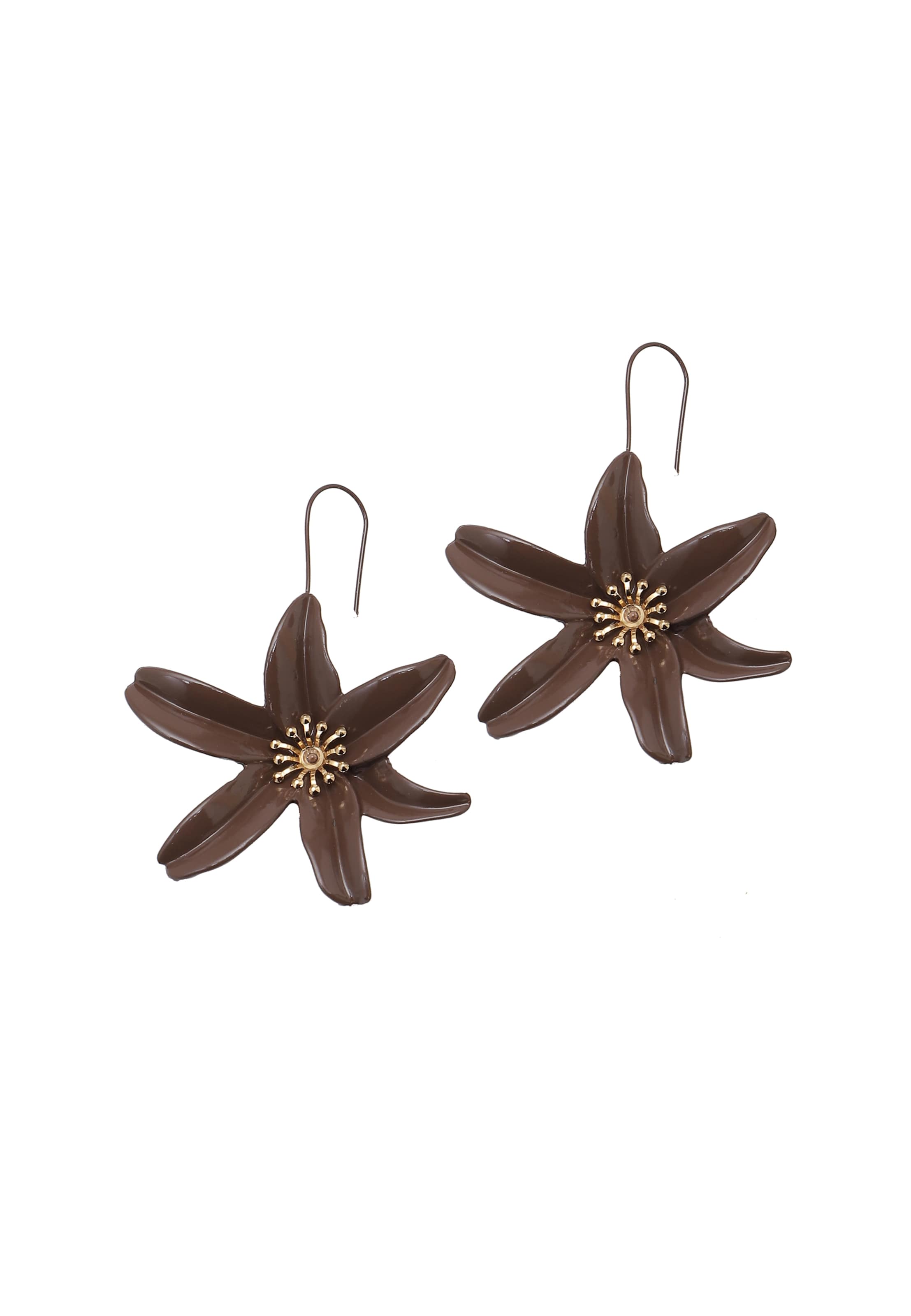 Boucles d'oreilles 'Ettie' SOHI en marron : devant