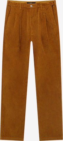 Loosefit Pantalon à pince Pull&Bear en marron : devant