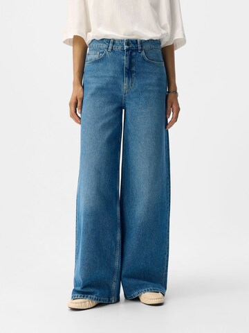 OBJECT Wide leg Jeans in Blauw: voorkant