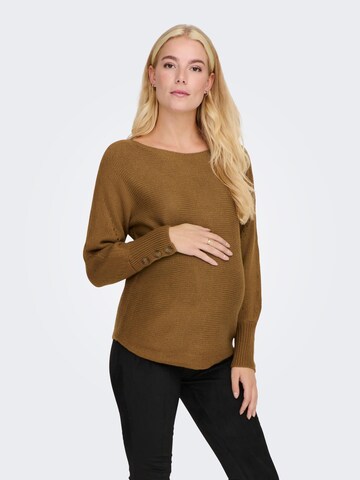 Only Maternity Sweater 'Nicoya' in Brown: front