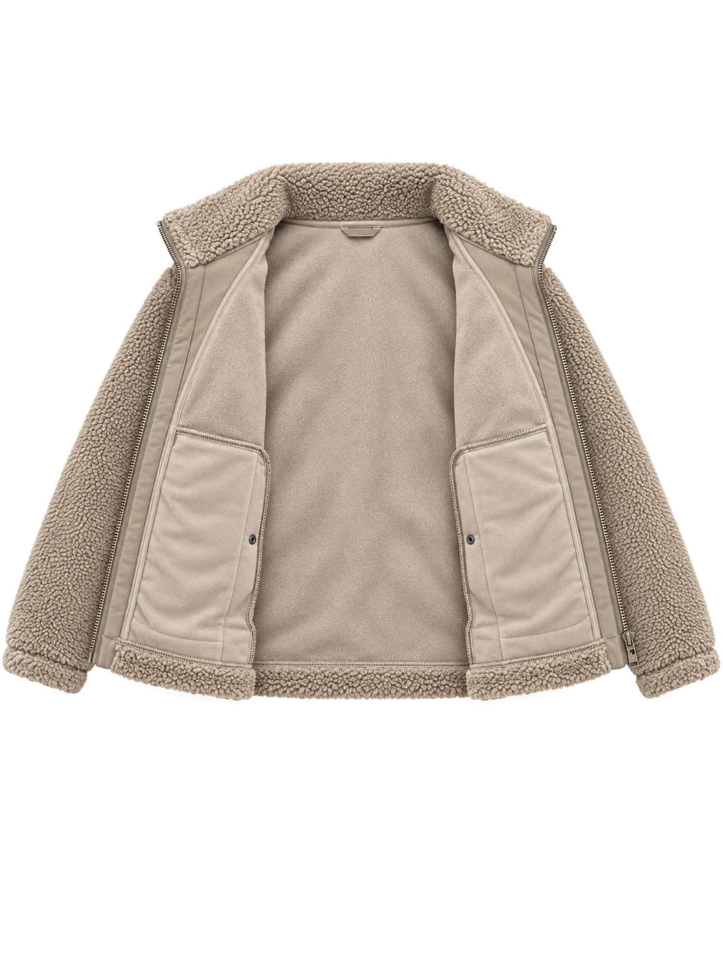 Neverless Fleece Jacket 'Sherpa-Jacke' in Beige