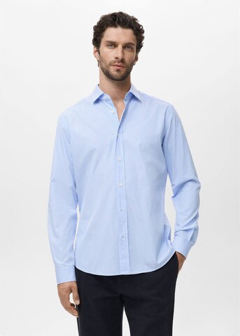 MANGO MAN Regular fit Button Up Shirt 'Playr' in Blue: front