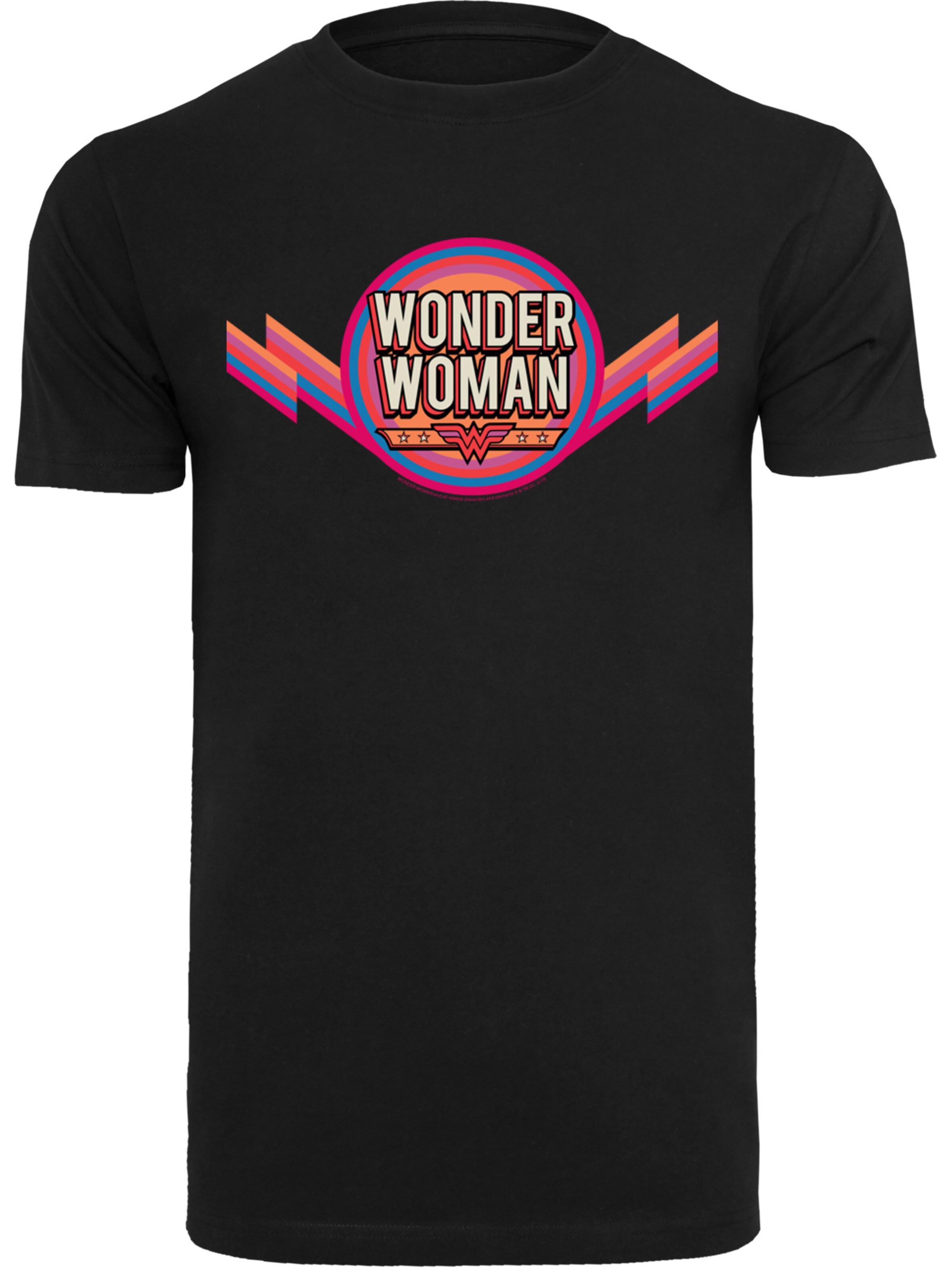 F4NT4STIC Shirt 'DC Comics Wonder Woman' in Zwart: voorkant