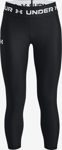 UNDER ARMOUR - Skinny Calças de desporto em preto: frente