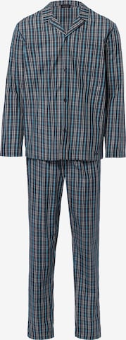 Hanro Pyjama lang 'Night & Day' in Blauw: voorkant