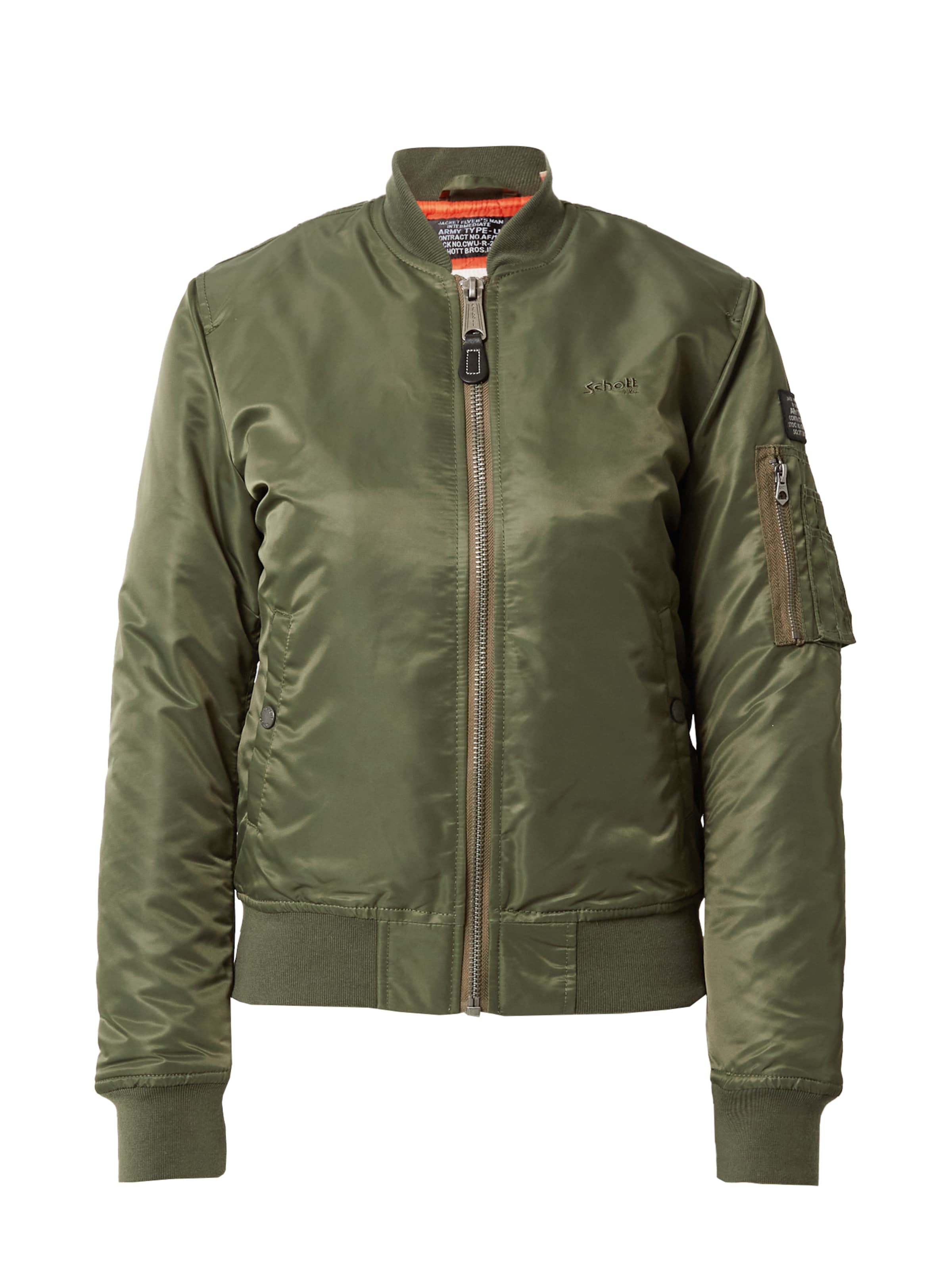 Giacca di mezza stagione 'Airforce' di Schott NYC in verde: frontale