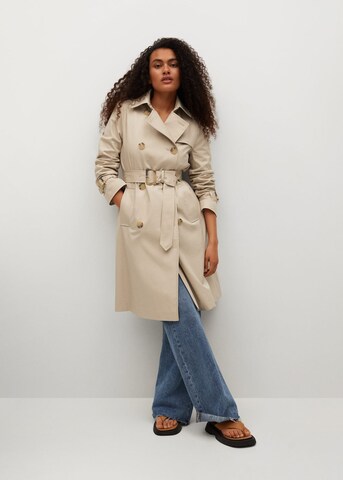 MANGO Summer Coat 'Polana' in Beige