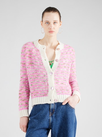 Rich & Royal Knit Cardigan in Pink: front