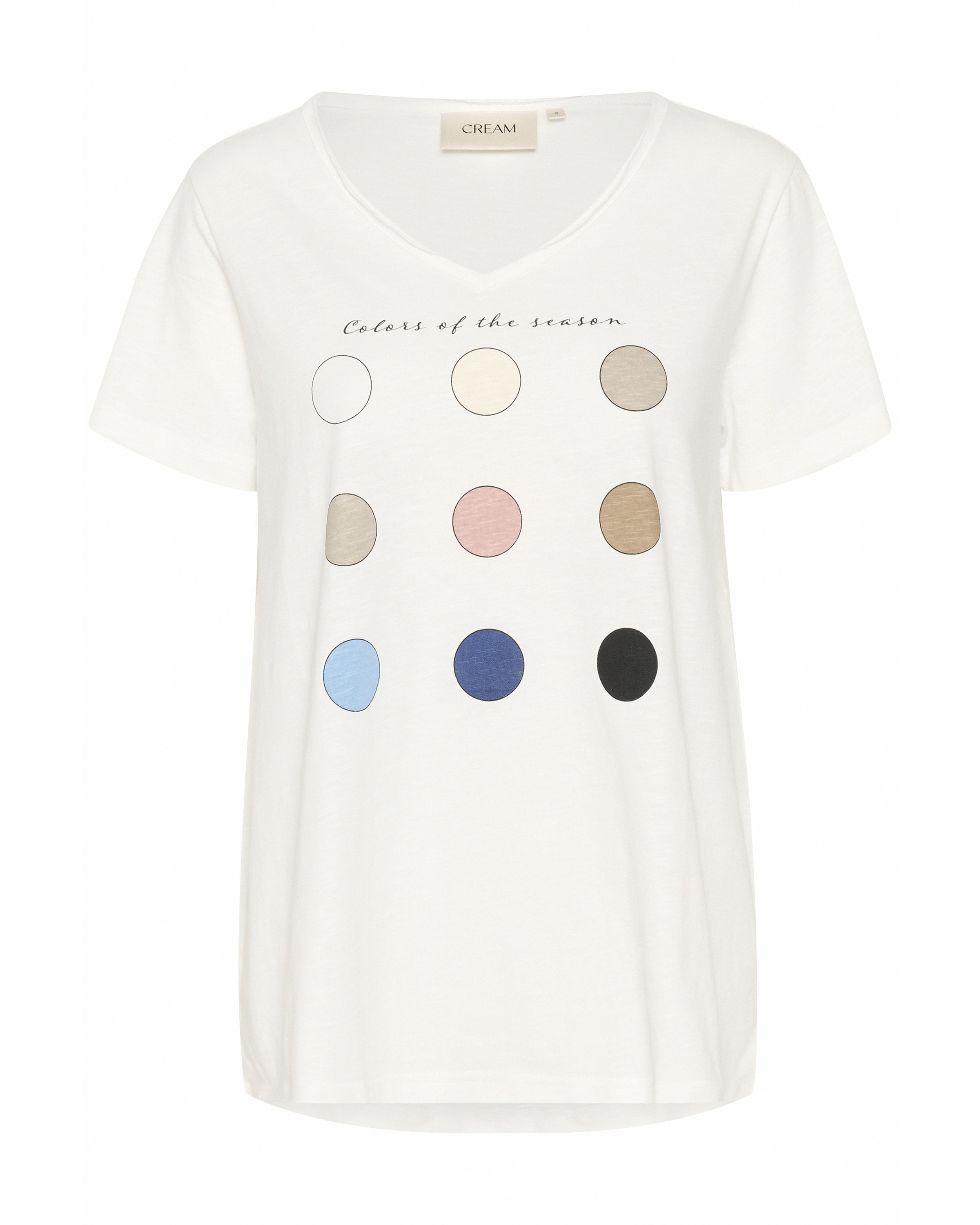 balts Cream T-Krekls 'CR Lavika': no priekšpuses