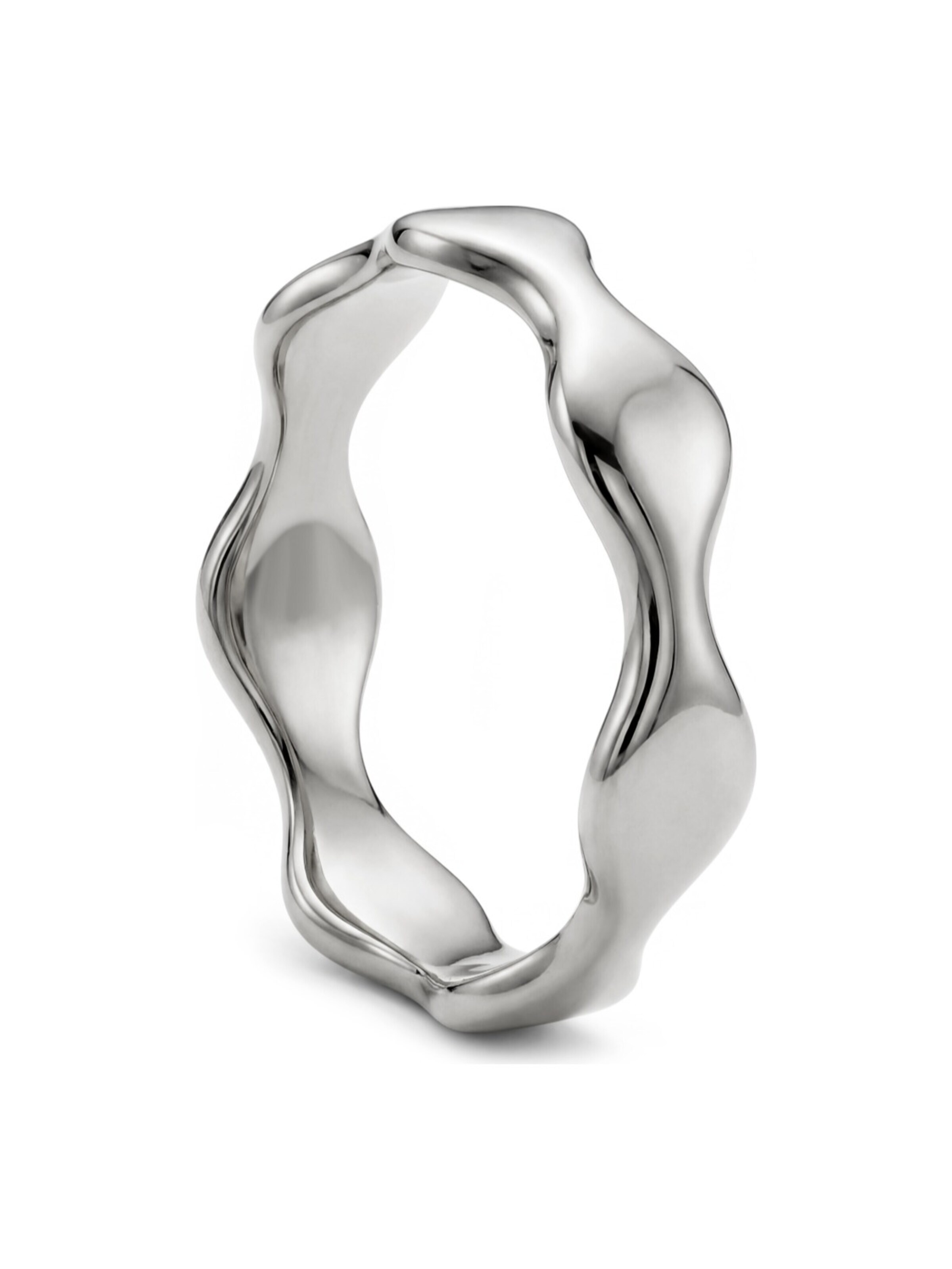 Sidegren Ring 'Molten' in Zilver: voorkant