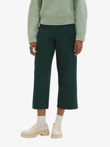 Wide Leg Pantalon TOM TAILOR DENIM en vert : devant