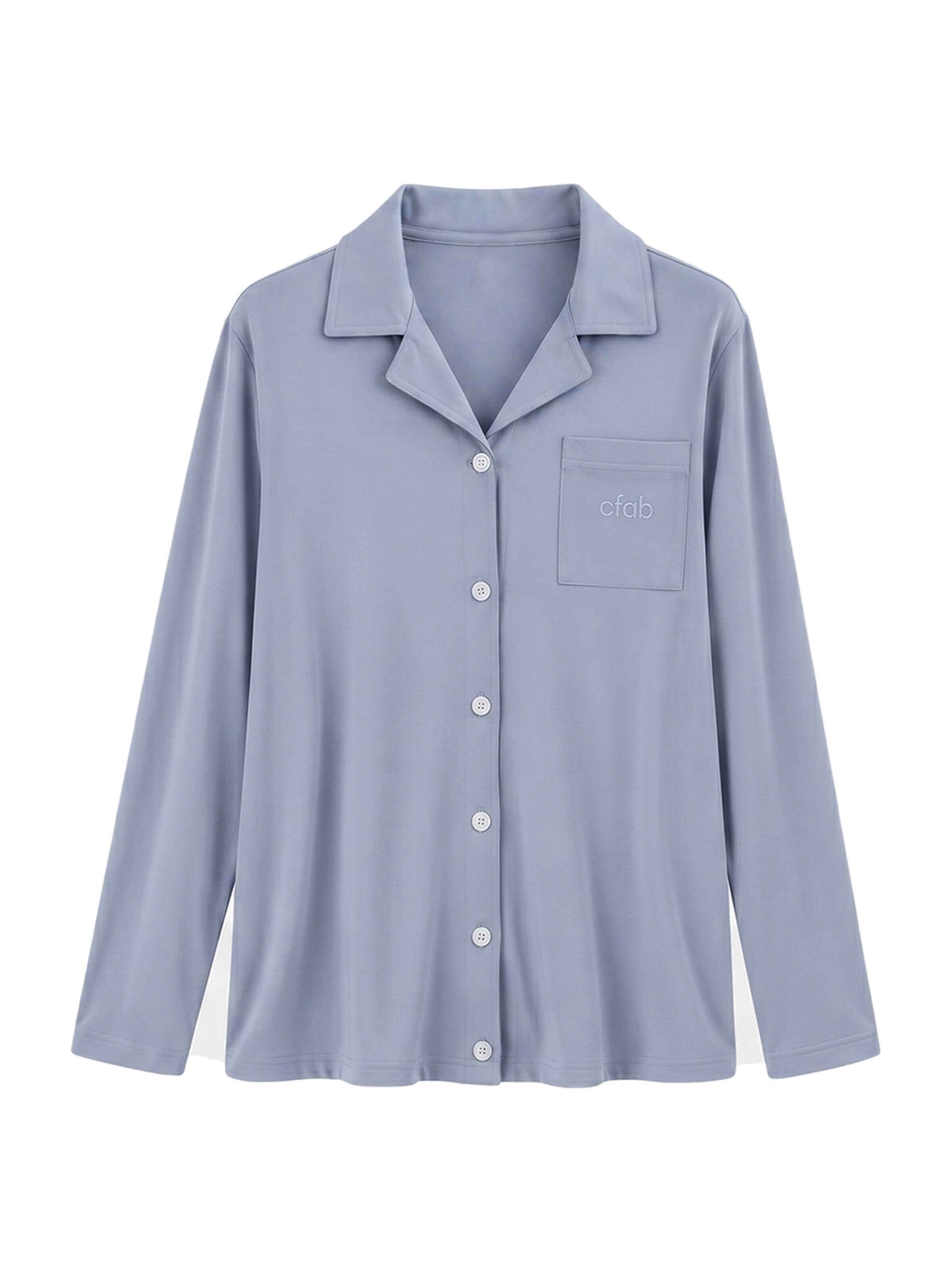 cfab Schlafshirt 'Pyjama Shirt'‌‌‌‌‌ in XS in himmelblau, Produktansicht