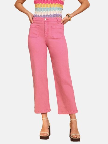 Loosefit Jean love & roses en rose : devant