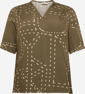 ONLY Carmakoma - Blusa 'PHOEBE' en verde: frente