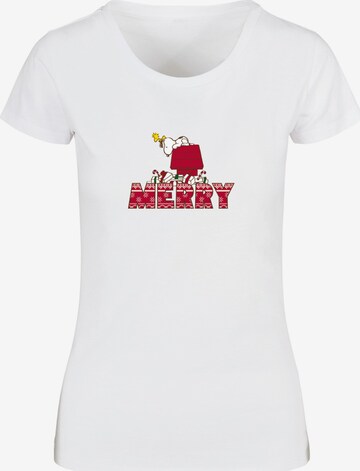Merchcode Shirt 'Peanuts Merry' in White: front