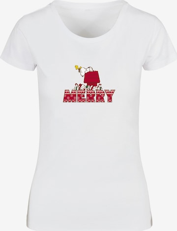 T-shirt 'Peanuts Merry' Merchcode en blanc : devant