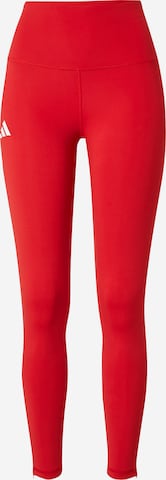 ADIDAS PERFORMANCE Skinny Workout Pants 'Adizero' in Red: front