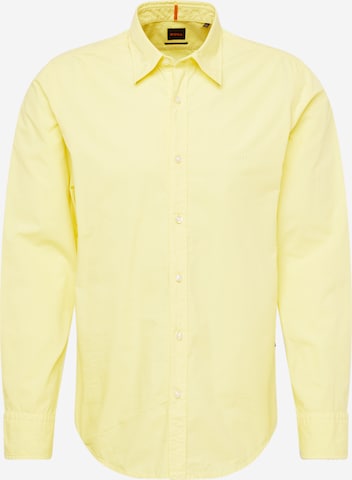BOSS Orange Regular fit Overhemd 'Relegant_6' in Geel: voorkant