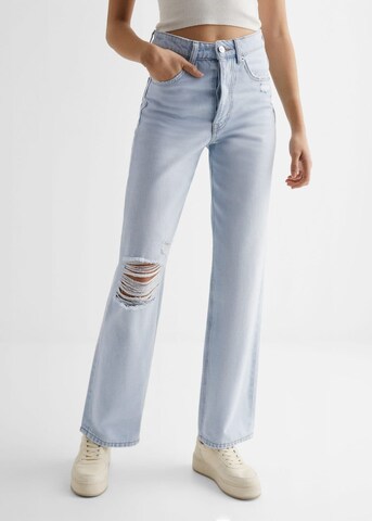 MANGO TEEN Wide leg Jeans 'Straight' in Blauw: voorkant