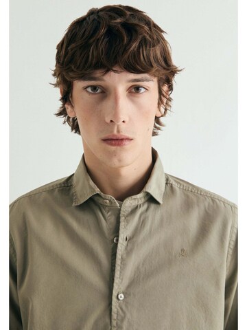 Scalpers Regular fit Button Up Shirt 'Summer Seatle' in Green