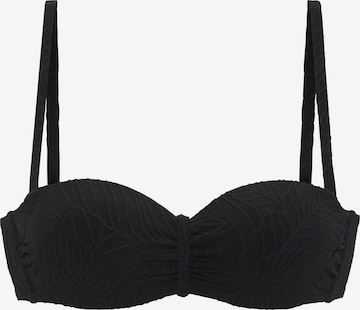 Bandeau Hauts de bikini LASCANA en noir : devant