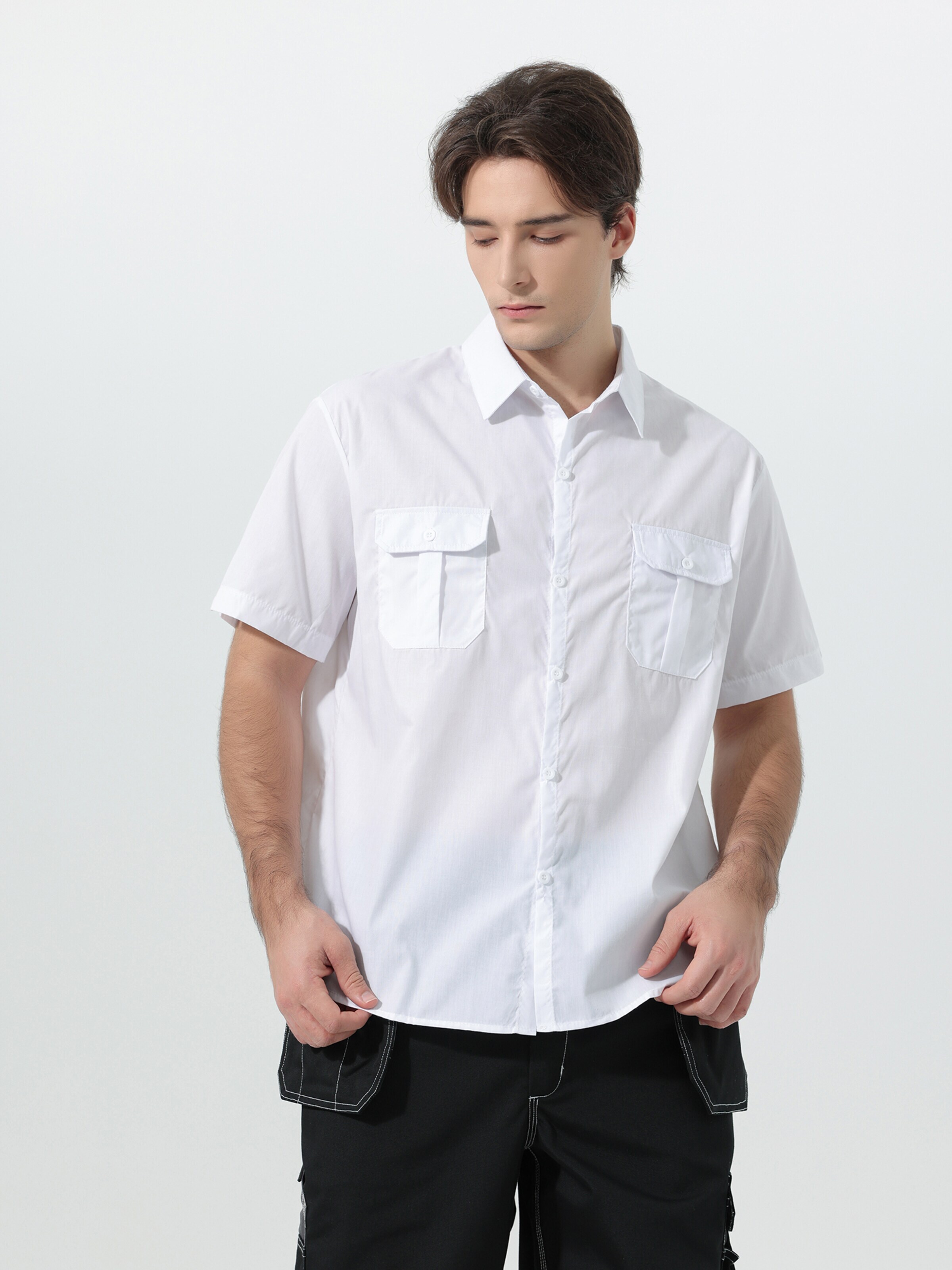 YOUTHUP Comfort fit Button Up Shirt 'Berchtesgaden' in White