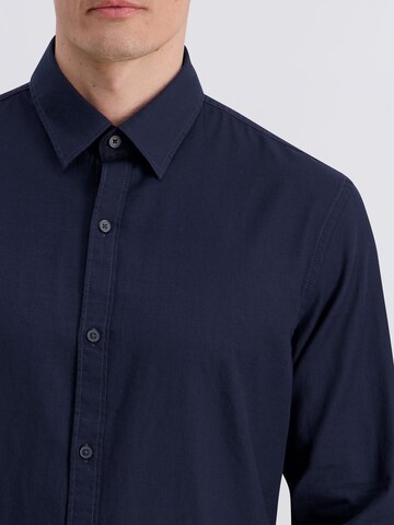 PIERRE CARDIN Regular fit Button Up Shirt in Blue