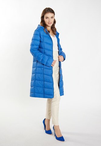 Cappotto invernale di faina in blu