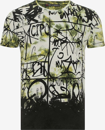 CIPO & BAXX Shirt 'Grafitti' in Groen: voorkant