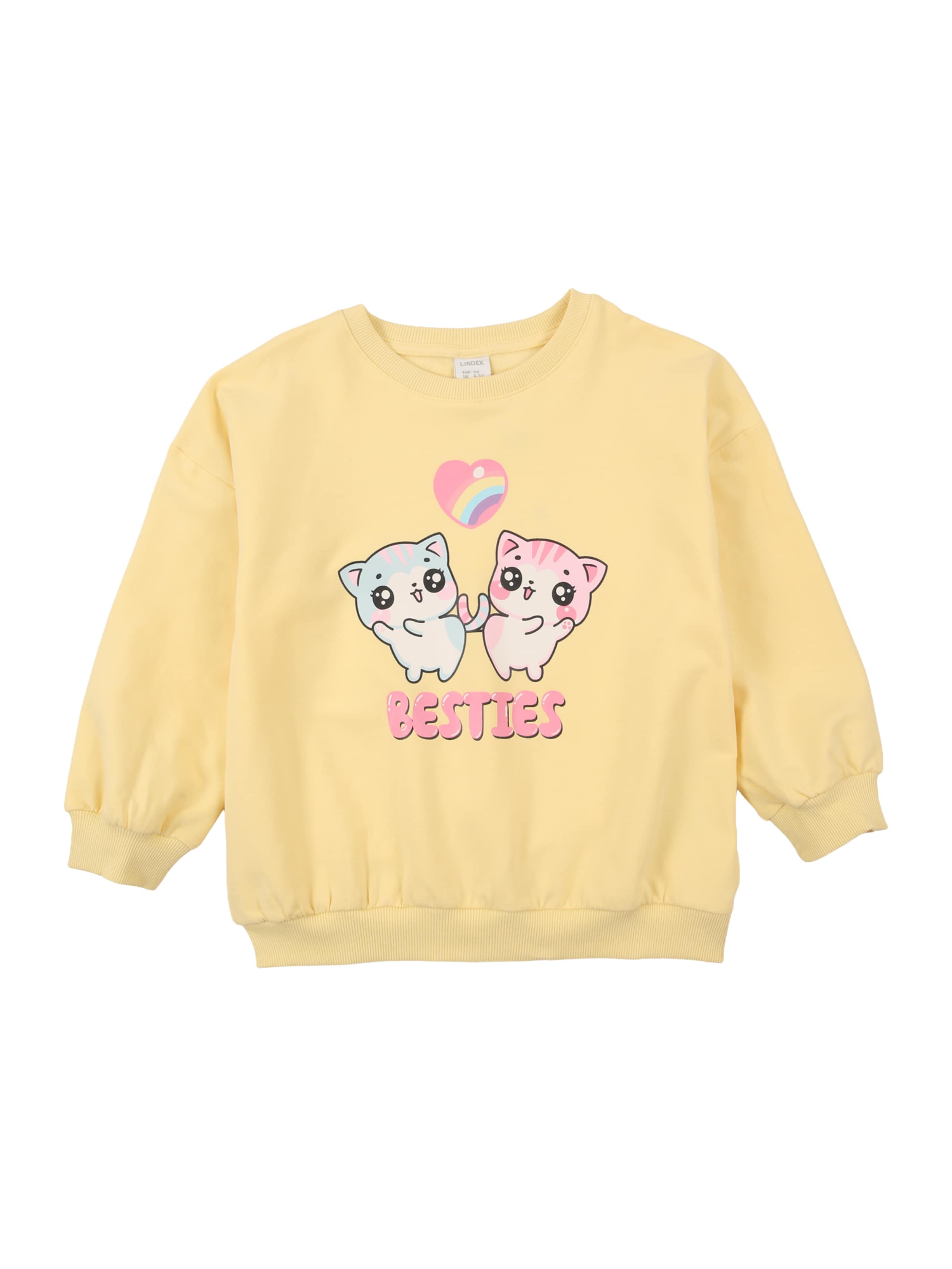 Sweat-shirt Lindex en jaune : devant